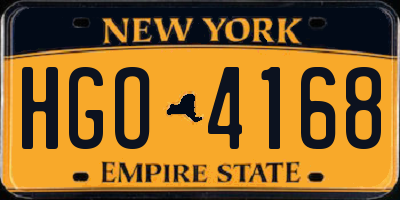 NY license plate HGO4168