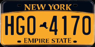 NY license plate HGO4170