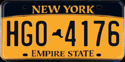 NY license plate HGO4176