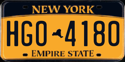 NY license plate HGO4180