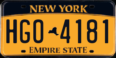 NY license plate HGO4181