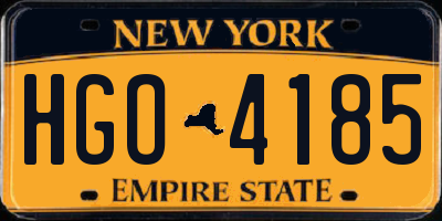 NY license plate HGO4185