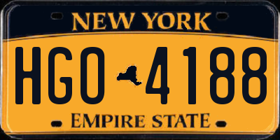 NY license plate HGO4188
