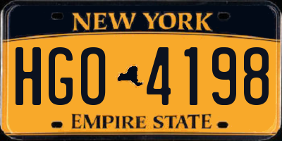 NY license plate HGO4198