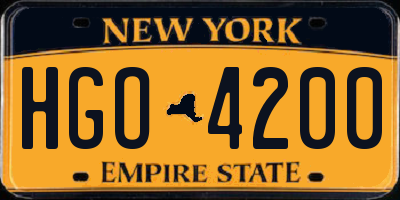 NY license plate HGO4200