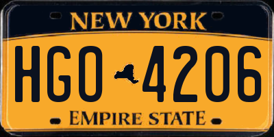 NY license plate HGO4206