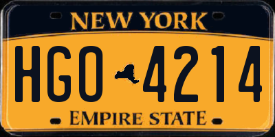 NY license plate HGO4214