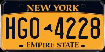 NY license plate HGO4228