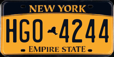 NY license plate HGO4244