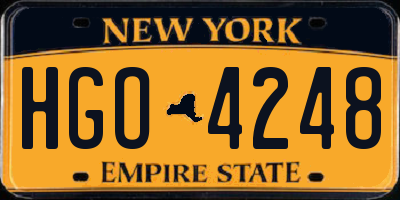 NY license plate HGO4248