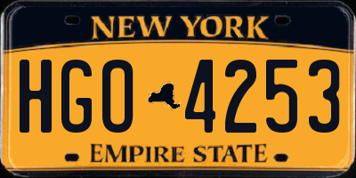 NY license plate HGO4253