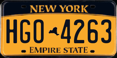 NY license plate HGO4263