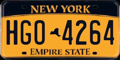 NY license plate HGO4264