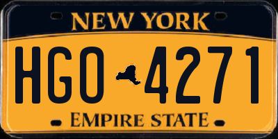 NY license plate HGO4271