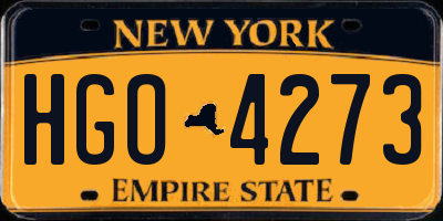 NY license plate HGO4273