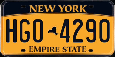 NY license plate HGO4290