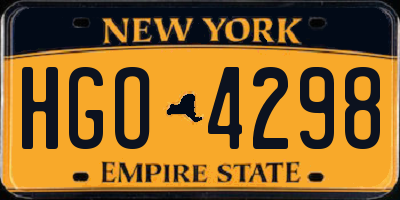 NY license plate HGO4298