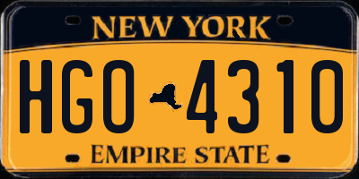 NY license plate HGO4310