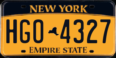 NY license plate HGO4327