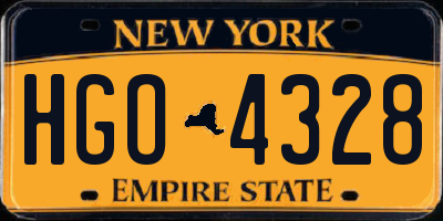 NY license plate HGO4328