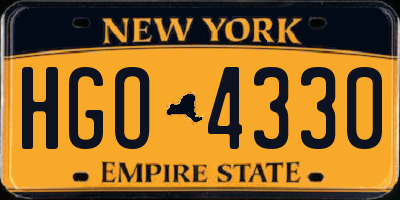 NY license plate HGO4330