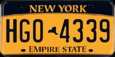 NY license plate HGO4339
