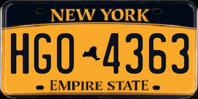 NY license plate HGO4363