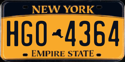 NY license plate HGO4364