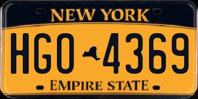 NY license plate HGO4369