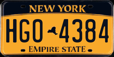 NY license plate HGO4384