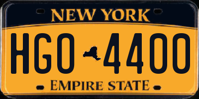 NY license plate HGO4400