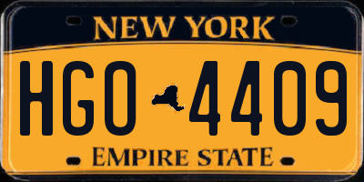 NY license plate HGO4409