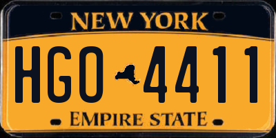 NY license plate HGO4411