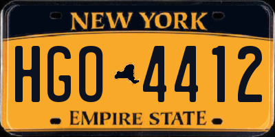 NY license plate HGO4412