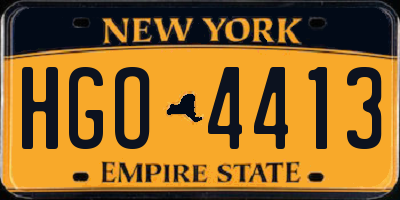 NY license plate HGO4413