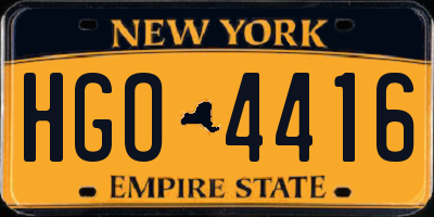 NY license plate HGO4416