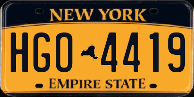 NY license plate HGO4419