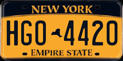 NY license plate HGO4420