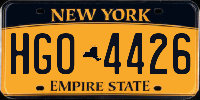 NY license plate HGO4426