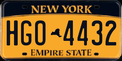 NY license plate HGO4432