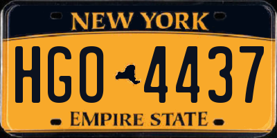 NY license plate HGO4437