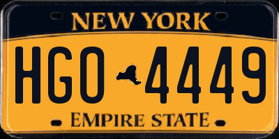 NY license plate HGO4449