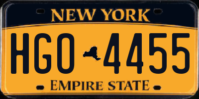 NY license plate HGO4455