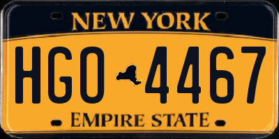 NY license plate HGO4467