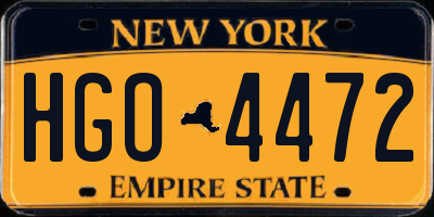 NY license plate HGO4472