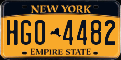 NY license plate HGO4482