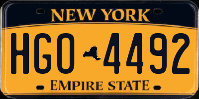 NY license plate HGO4492