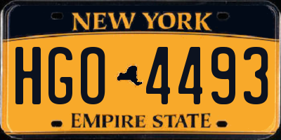 NY license plate HGO4493