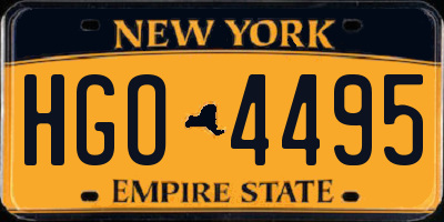 NY license plate HGO4495