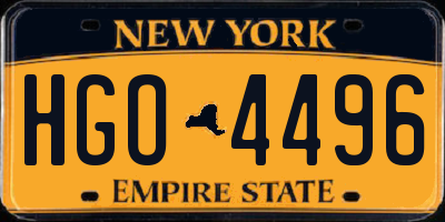 NY license plate HGO4496
